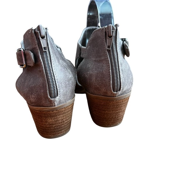 Carlos by Carlos Santana Della Ankle Boots Women's 9M Suede Heel Tan Zip Buckle - Picture 4 of 9